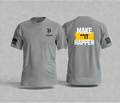 Gray t-shirt with seven bravo logo on front and make it happen design on back